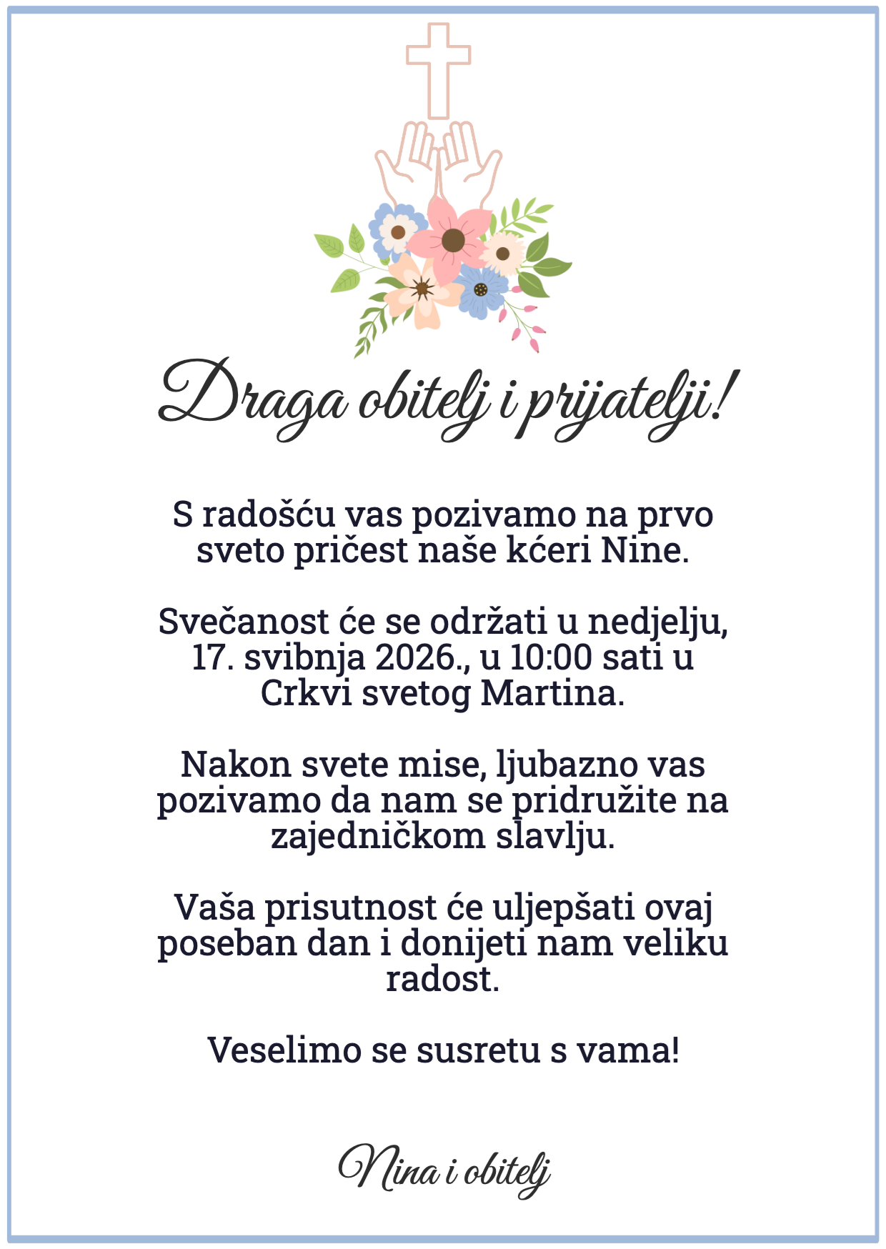 Cvjetni križ — hrbtna stran